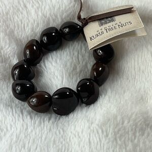 Kukui Tree Nuts Dark Brown Bracelet Jewelry of the Hawaiian Monarchy One Size